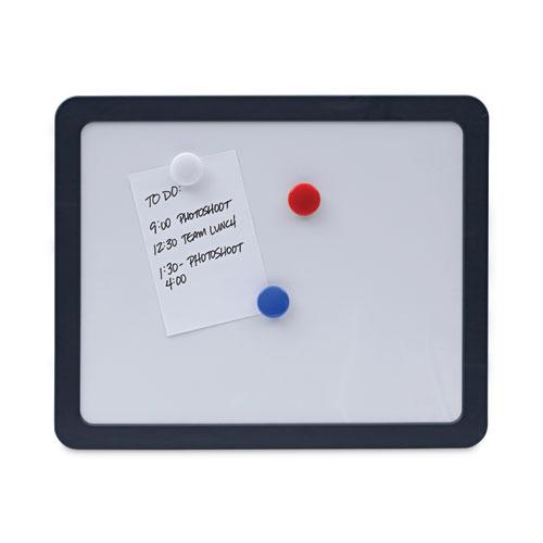 Recycled Cubicle Dry Erase Board, 15.88 x 12.88, White Surface, Charcoal Plastic Frame. Picture 5