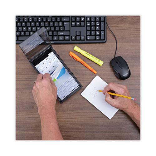 Business Card File, Holds 600 2 x 3.5 Cards, 4.25 x 8.25 x 2.5, Metal/Plastic, Black. Picture 6