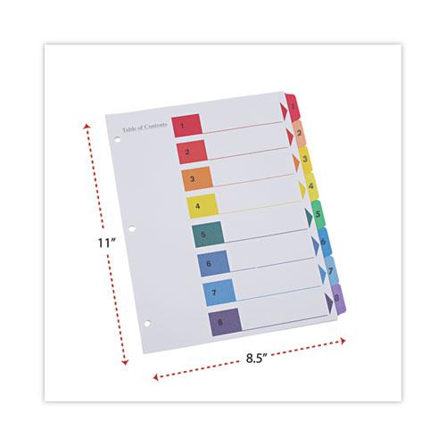 Deluxe Table of Contents Dividers for Printers, 8-Tab, 1 to 8; Table Of Contents, 11 x 8.5, White, 6 Sets. Picture 3