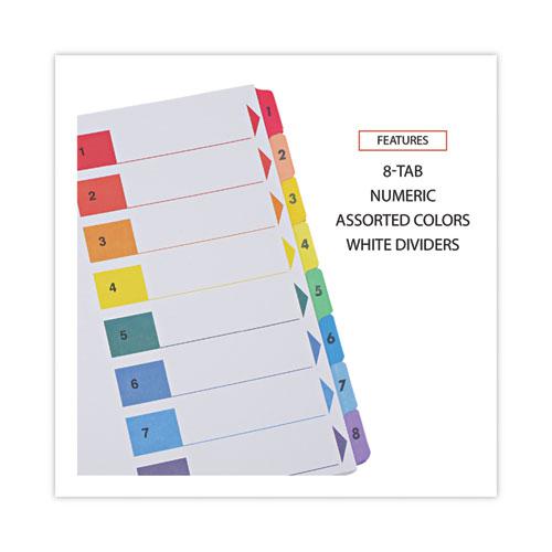 Deluxe Table of Contents Dividers for Printers, 8-Tab, 1 to 8; Table Of Contents, 11 x 8.5, White, 6 Sets. Picture 4