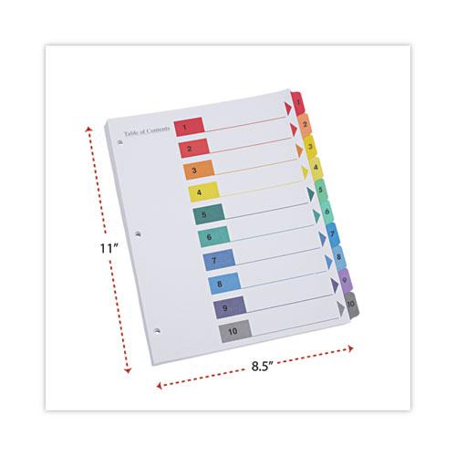 Deluxe Table of Contents Dividers for Printers, 10-Tab, 1 to 10; Table Of Contents, 11 x 8.5, White, 6 Sets. Picture 3