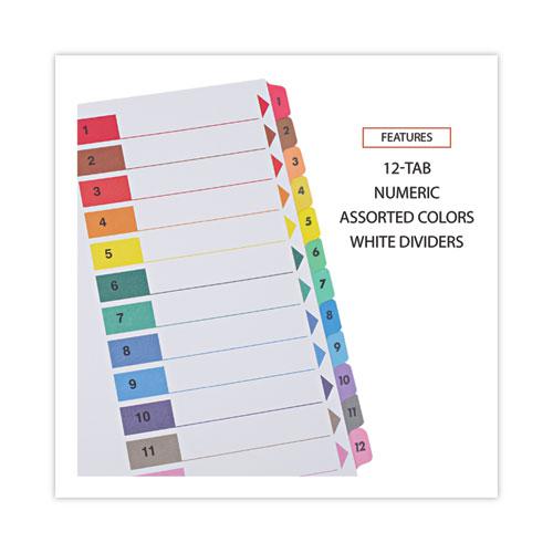 Deluxe Table of Contents Dividers for Printers, 12-Tab, 1 to 12; Table Of Contents, 11 x 8.5, White, 6 Sets. Picture 4