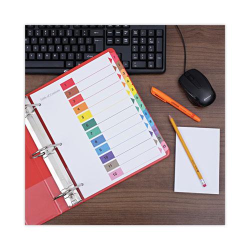 Deluxe Table of Contents Dividers for Printers, 12-Tab, 1 to 12; Table Of Contents, 11 x 8.5, White, 6 Sets. Picture 7