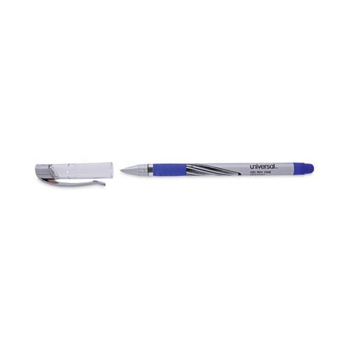 Gel Pen, Stick, Medium 0.7 mm, Blue Ink, Silver/Blue Barrel, Dozen. Picture 7
