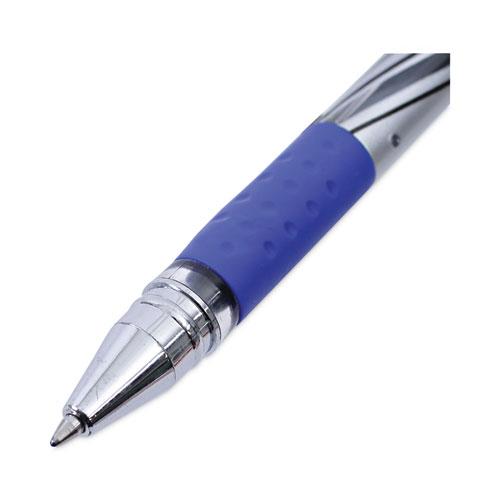 Gel Pen, Stick, Medium 0.7 mm, Blue Ink, Silver/Blue Barrel, Dozen. Picture 8