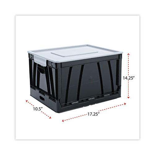 Collapsible Crate, Letter/Legal Files, 17.25" x 14.25" x 10.5", Black/Gray, 2/Pack. Picture 2