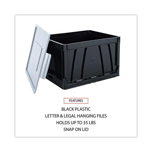 Collapsible Crate, Letter/Legal Files, 17.25" x 14.25" x 10.5", Black/Gray, 2/Pack. Picture 4