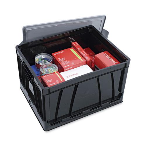 Collapsible Crate, Letter/Legal Files, 17.25" x 14.25" x 10.5", Black/Gray, 2/Pack. Picture 5