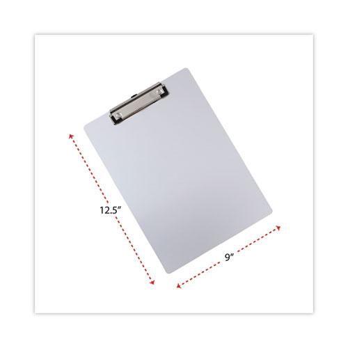 Aluminum Clipboard with Low Profile Clip, 0.5" Clip Capacity, Holds 8.5 x 11 Sheets, Aluminum. Picture 4