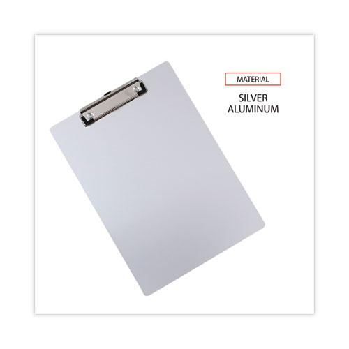 Aluminum Clipboard with Low Profile Clip, 0.5" Clip Capacity, Holds 8.5 x 11 Sheets, Aluminum. Picture 5