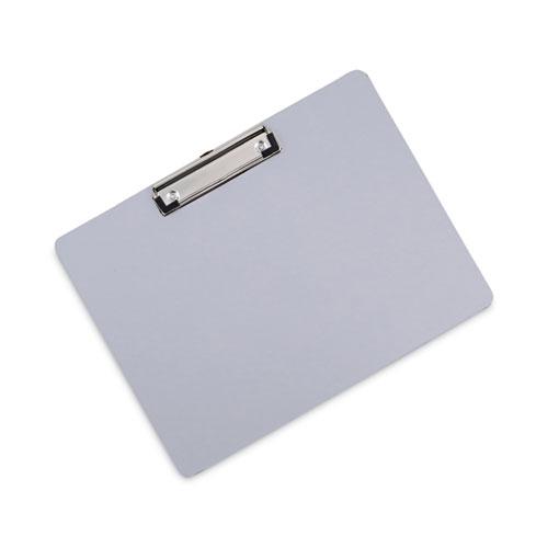 Plastic Brushed Aluminum Clipboard, Landscape Orientation, 0.5" Clip Capacity, Holds 11 x 8.5 Sheets, Silver. Picture 3