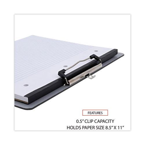 Plastic Brushed Aluminum Clipboard, Landscape Orientation, 0.5" Clip Capacity, Holds 11 x 8.5 Sheets, Silver. Picture 6