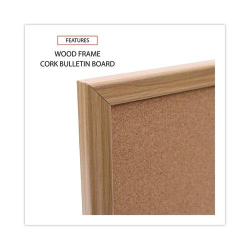 Cork Board with Oak Style Frame, 24 x 18, Tan Surface. Picture 4