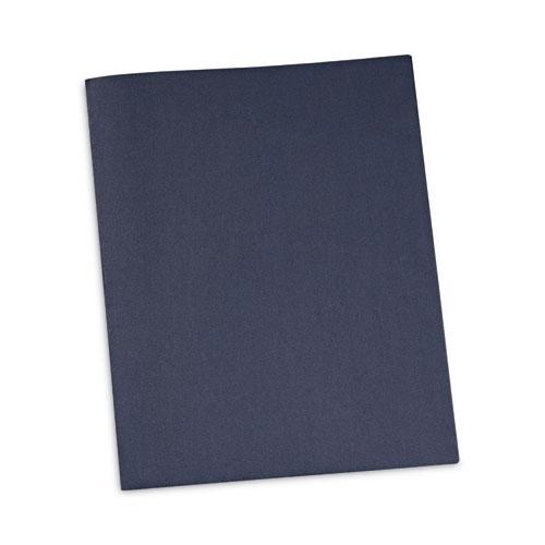 Two-Pocket Portfolios with Tang Fasteners, 0.5" Capacity, 11 x 8.5, Dark Blue, 25/Box. Picture 1