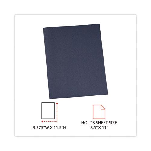 Two-Pocket Portfolios with Tang Fasteners, 0.5" Capacity, 11 x 8.5, Dark Blue, 25/Box. Picture 5