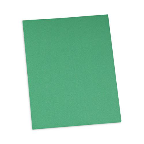 Two-Pocket Portfolios with Tang Fasteners, 0.5" Capacity, 11 x 8.5, Green, 25/Box. Picture 1
