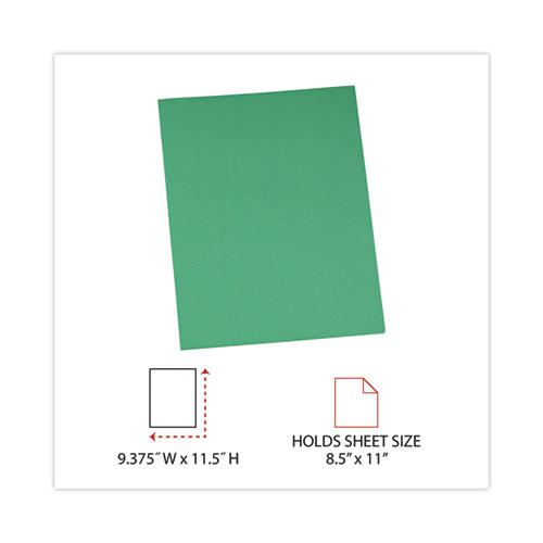 Two-Pocket Portfolios with Tang Fasteners, 0.5" Capacity, 11 x 8.5, Green, 25/Box. Picture 5