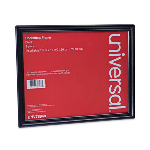 All Purpose Document Frame, 8.5 x 11 Insert, Black, 3/Pack. Picture 1