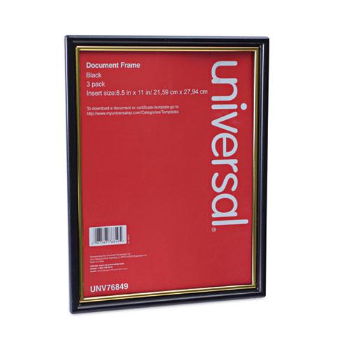 All Purpose Document Frame, 8.5 x 11 Insert, Black/Gold, 3/Pack. Picture 1