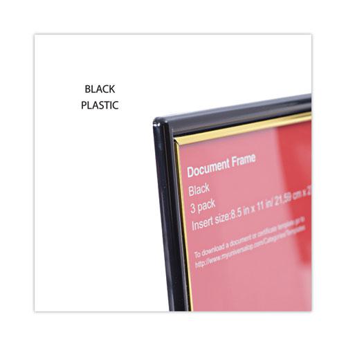All Purpose Document Frame, 8.5 x 11 Insert, Black/Gold, 3/Pack. Picture 3