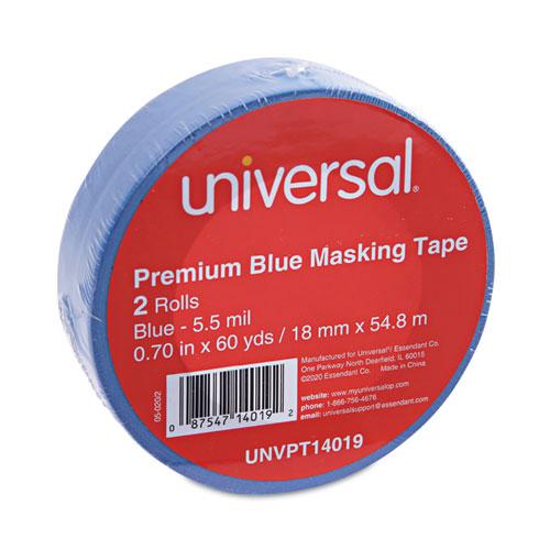 Premium Blue Masking Tape with UV Resistance, 3" Core, 18 mm x 54.8 m, Blue, 2/Pack. Picture 2
