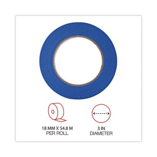 Premium Blue Masking Tape with UV Resistance, 3" Core, 18 mm x 54.8 m, Blue, 2/Pack. Picture 4