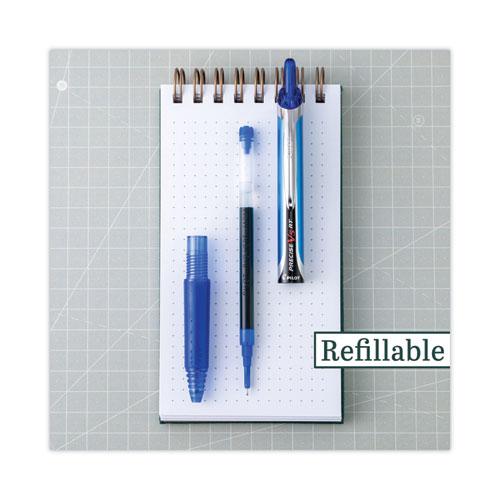 Precise V5RT Roller Ball Pen, Retractable, Extra-Fine 0.5 mm, Blue Ink, Blue Barrel. Picture 5