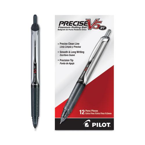 Precise V5RT Roller Ball Pen, Retractable, Extra-Fine 0.5 mm, Black Ink, Black Barrel. Picture 4