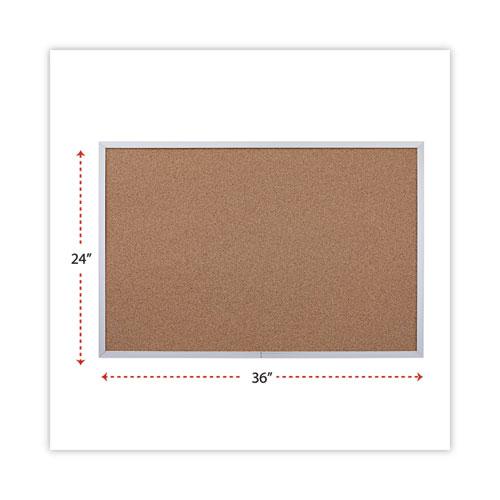 Cork Bulletin Board, 36 x 24, Tan Surface, Aluminum Frame. Picture 2