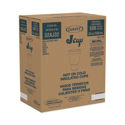 J Cup Insulated Foam Pedestal Cups, 32 oz, Printed, Teal/White, 25/Sleeve, 20 Sleeves/Carton. Picture 2