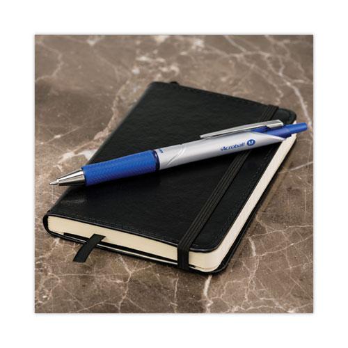 Acroball Pro Advanced Ink Hybrid Gel Pen, Retractable, Medium 1 mm, Blue Ink, Silver/Blue Barrel, Dozen. Picture 4