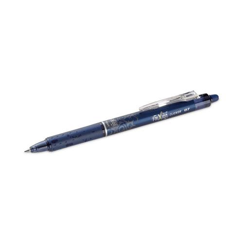 FriXion Clicker Erasable Gel Pen, Retractable, Fine 0.7 mm, Navy Ink, Navy Barrel. Picture 4