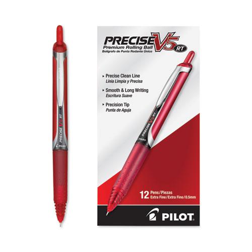 Precise V5RT Roller Ball Pen, Retractable, Extra-Fine 0.5 mm, Red Ink, Red Barrel. Picture 4