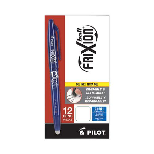 FriXion Ball Erasable Gel Pen, Stick, Fine 0.7 mm, Blue Ink, Blue Barrel. Picture 2