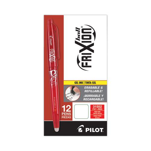 FriXion Ball Erasable Gel Pen, Stick, Fine 0.7 mm, Red Ink, Red Barrel. Picture 2
