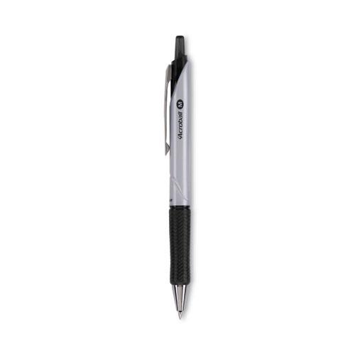 Acroball Pro Advanced Ink Hybrid Gel Pen, Retractable, Medium 1 mm, Black Ink, Silver/Black Barrel, Dozen. Picture 1