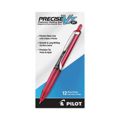 Precise V7RT Roller Ball Pen, Retractable, Fine 0.7 mm, Red Ink, Red Barrel. Picture 2