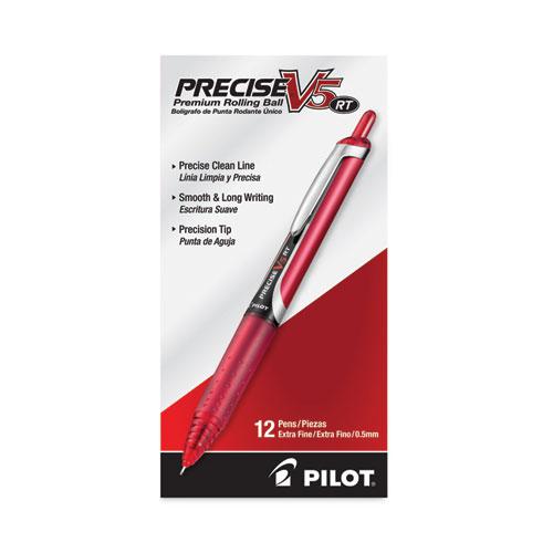 Precise V5RT Roller Ball Pen, Retractable, Extra-Fine 0.5 mm, Red Ink, Red Barrel. Picture 2