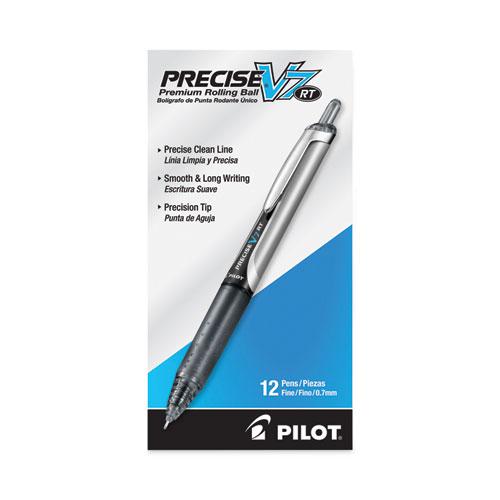Precise V7RT Roller Ball Pen, Retractable, Fine 0.7 mm, Black Ink, Black Barrel. Picture 2