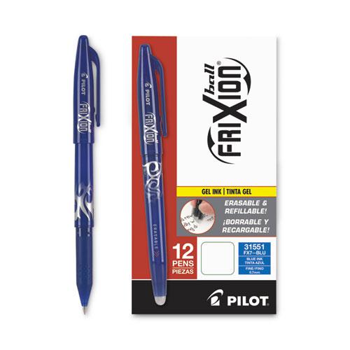 FriXion Ball Erasable Gel Pen, Stick, Fine 0.7 mm, Blue Ink, Blue Barrel. Picture 5