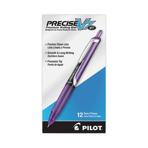 Precise V7RT Roller Ball Pen, Retractable, Fine 0.7 mm, Purple Ink, Purple Barrel. Picture 2