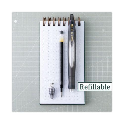 G6 Gel Pen, Retractable, Fine 0.7 mm, Black Ink, Black Barrel. Picture 4
