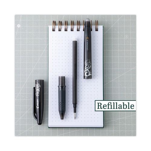 FriXion Ball Erasable Gel Pen, Stick, Fine 0.7 mm, Black Ink, Black/White Barrel. Picture 4