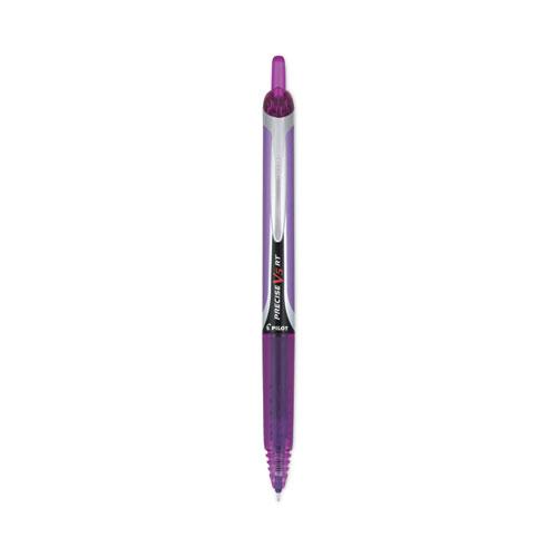Precise V5RT Roller Ball Pen, Retractable, Extra-Fine 0.5 mm, Purple Ink, Purple Barrel. Picture 1