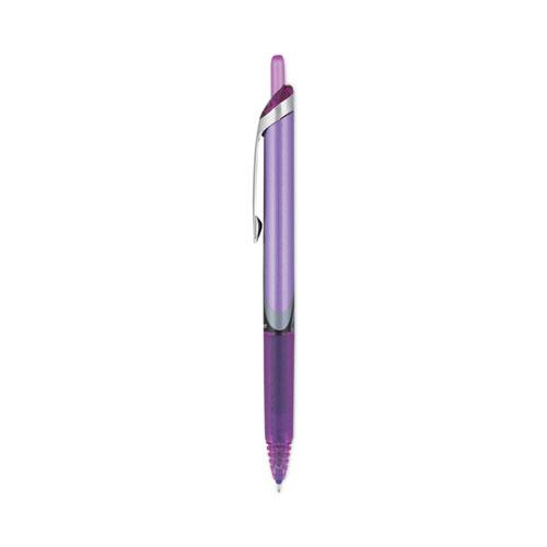 Precise V5RT Roller Ball Pen, Retractable, Extra-Fine 0.5 mm, Purple Ink, Purple Barrel. Picture 3