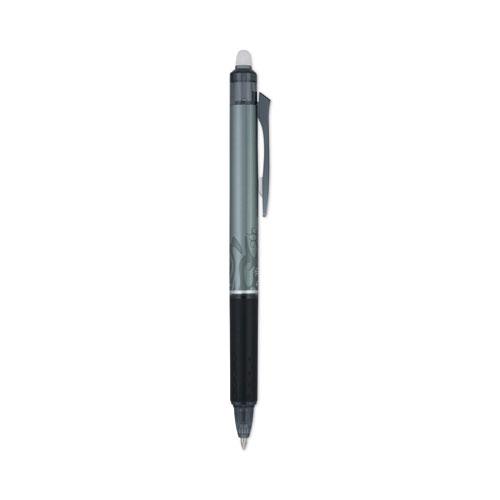 FriXion Clicker Erasable Gel Pen, Retractable, Extra-Fine 0.5 mm, Black Ink, Black Barrel, Dozen. Picture 2