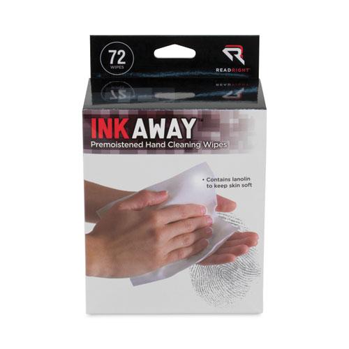 Ink Away Hand Cleaning Pads, Cloth, 5 x 7, White, 72/Pack. Picture 1