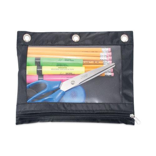 Binder Pencil Pouch, 10 x 7.38, Black/Clear, 3/Pack. Picture 2