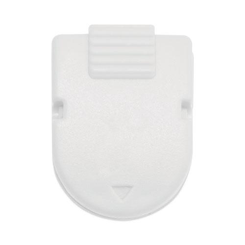 Magnetic/Adhesive Clips, 0.25" Jaw Capacity, White, 20/Box. Picture 1