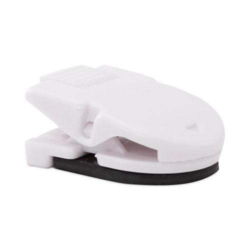 Magnetic/Adhesive Clips, 0.25" Jaw Capacity, White, 20/Box. Picture 2